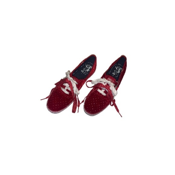 Keds “Taylor Swift” Red Velvet Polka Dot Shoes - Women’s Size 8 - Picture 1 of 12